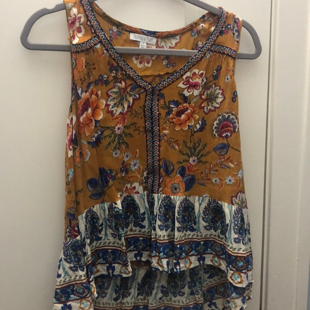 High low peasant top